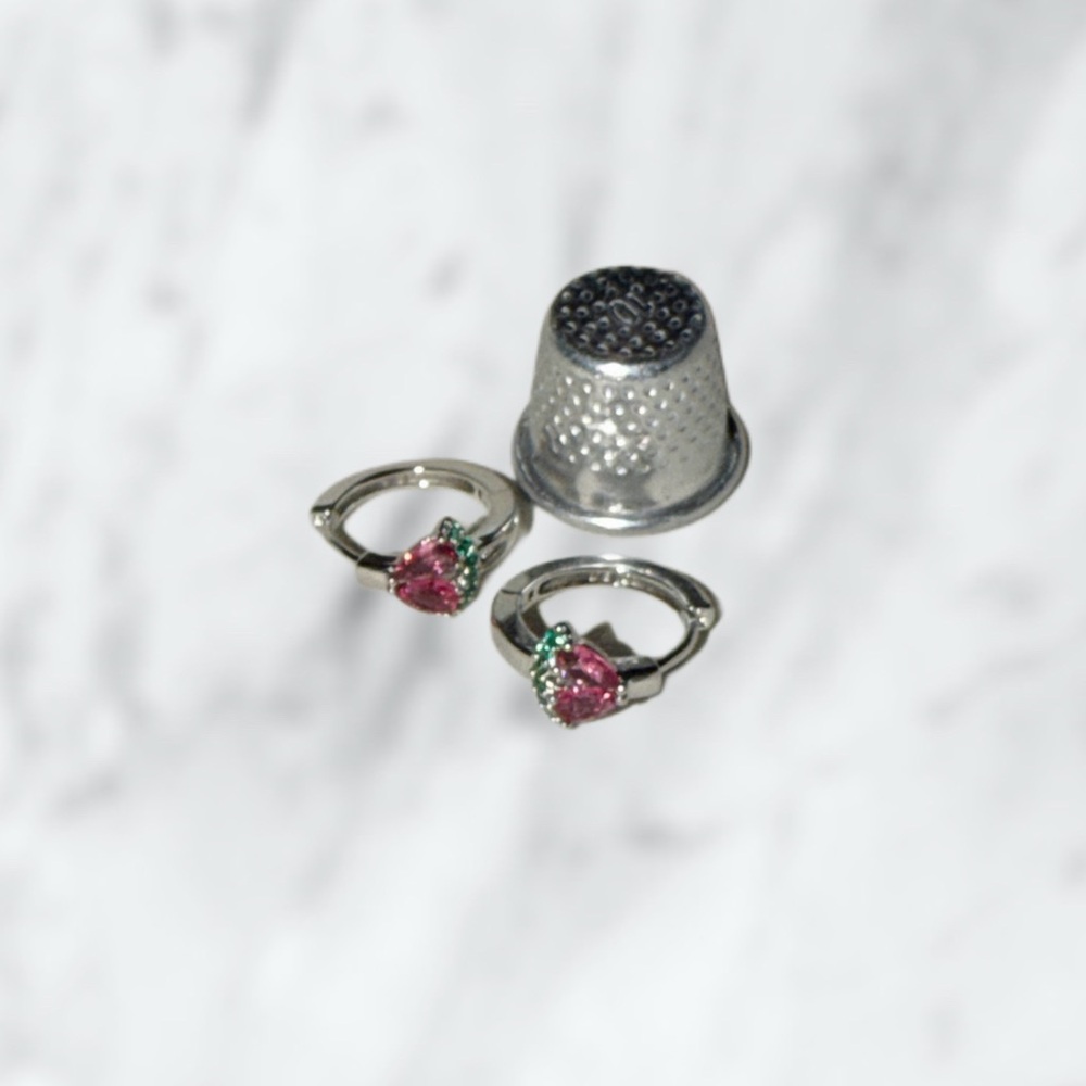 Elegant Pink and Green Gemstone Earrings